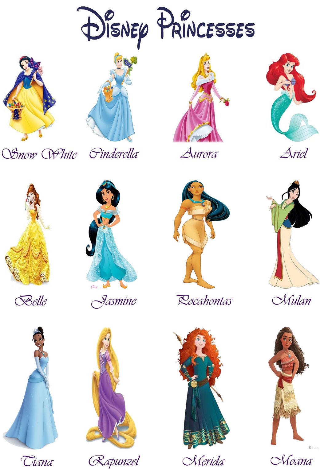 Disney princesses etsy