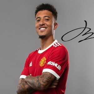 Jadon Sancho Manchester United Signed Copy A4 Photo Print