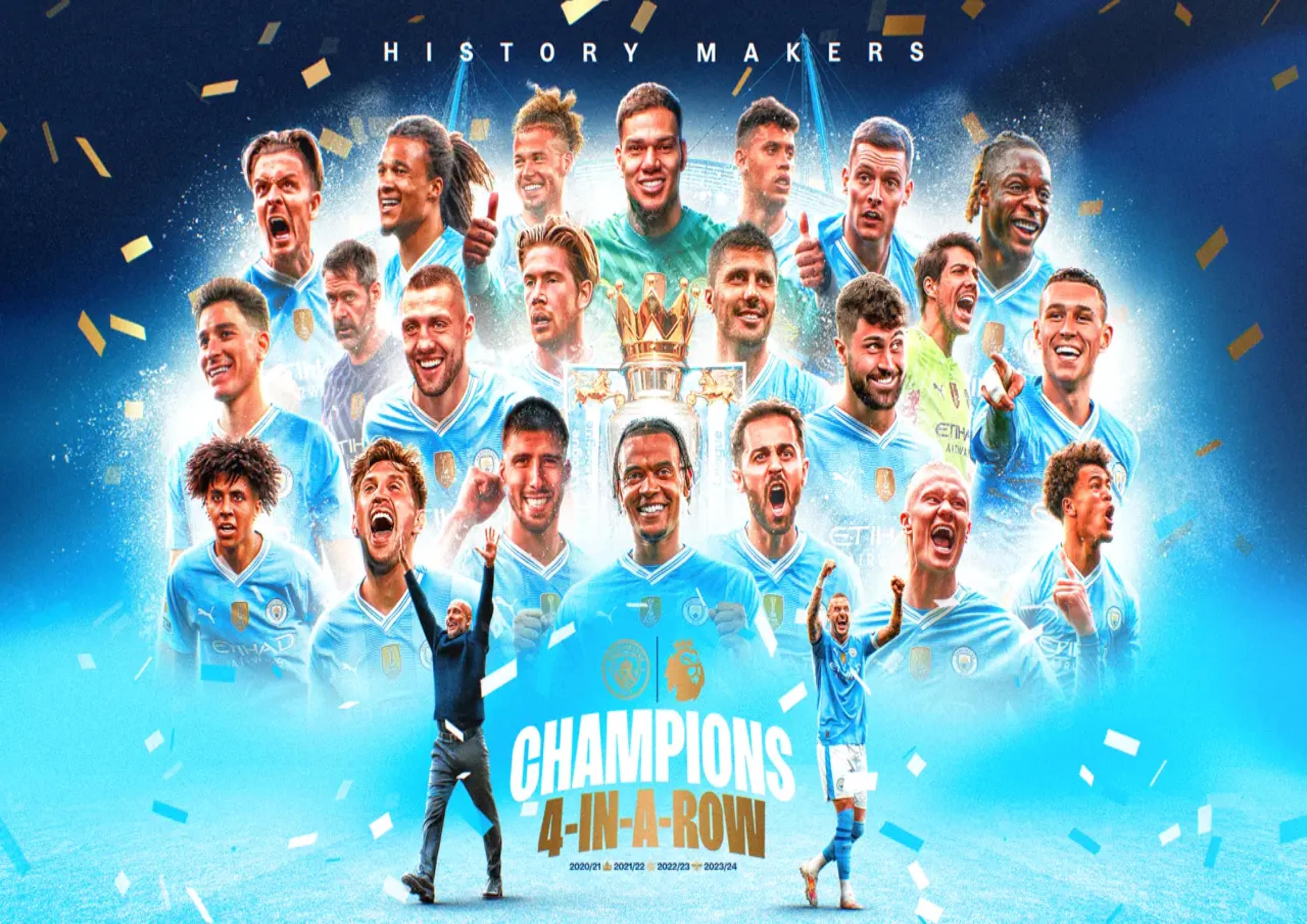 高速 割引 2025 東日本 Manchester City Premier League Champions 23/24 4 in a Row A4 スポーツ選手