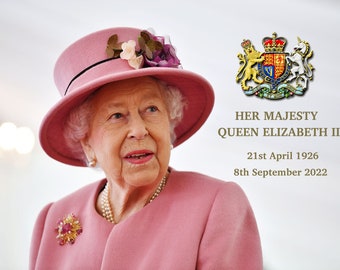 Queen Elizabeth II RIP Remembrance Memorabilia A4 Photo Print