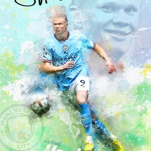 Erling Haaland Manchester City Signed Copy A4 Photo Print