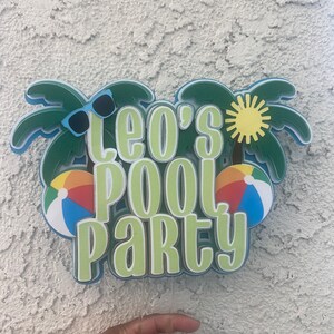 Pool Party Theme Cake Topper - Etsy