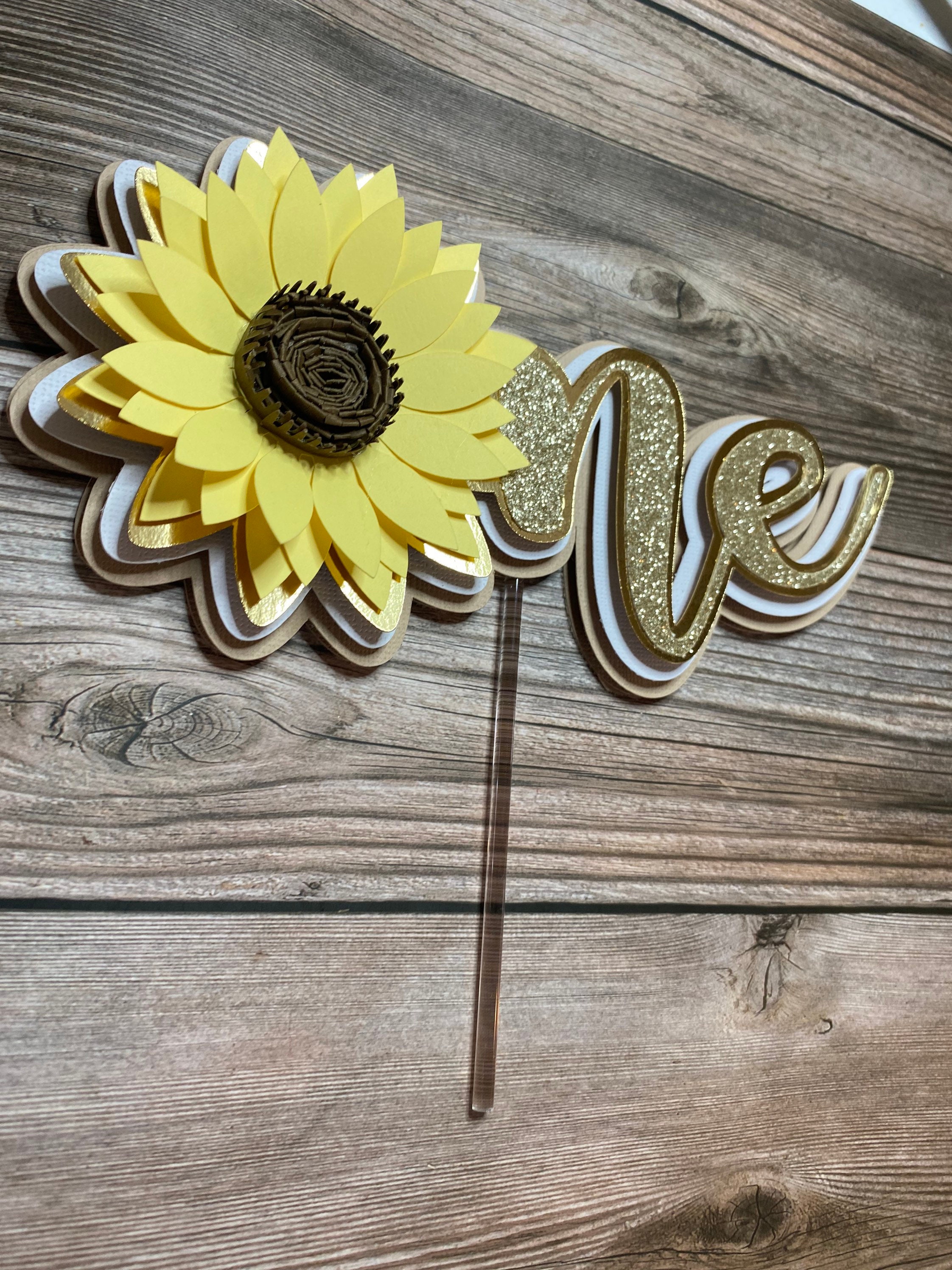 Sunflower Theme Cake Topper Sunflower Theme Cake Smash Etsy