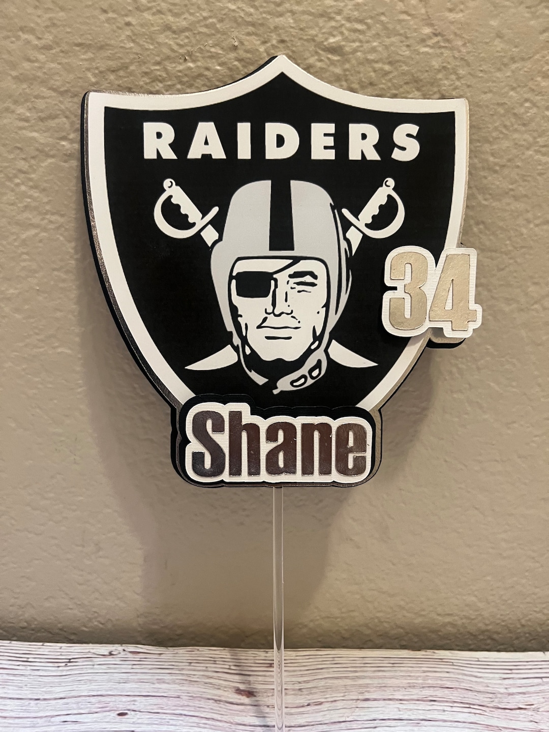 Raider Theme Cake Topper, Football Theme Cake Topper, Raiders Theme Etsy