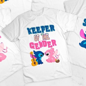 DIGITAL FILE | Stitch and Angel Gender Reveal | Keeper of the Gender | T-shirt Design for family | Gender Reveal teams | Boy or girl | STA02
