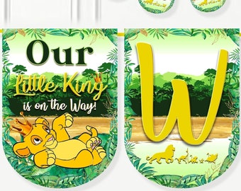 DIGITAL | Lion King Baby shower banner | Lion King Pennant | Lion King Welcome baby | Lion King Flag banner | Baby Lion Baby party | BLK01