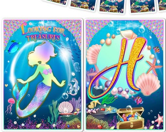 Mermaid Party Banner, Under The Sea Party Decoration, Mermaid Pennant, Mermaid Party Decoration, Mermaid Birthday MRM01