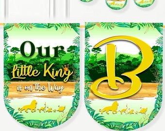 DIGITAL | Lion King Baby shower banner | Lion King Pennant | Lion King Welcome baby | Lion King Flag banner | Lion king Decorations | BLK01