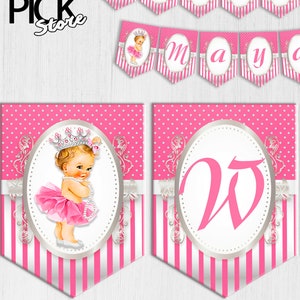 DIGITAL | Princess Royal with silver crown | Ballerina princess for Baby shower |  Baby girl welcome