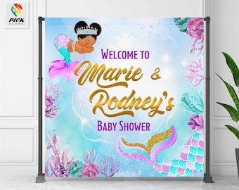 Telón de bienvenida | Fondo para bienvenida | Pendón para fiesta de Baby shower | Revelación de género | ARCHIVO DIGITAL | MER01