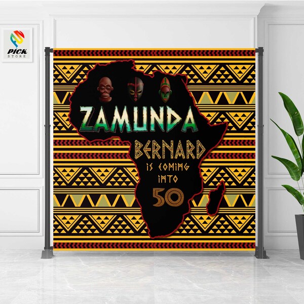 Coming to America party Backdrop African birthday Banner African royal Birthday Backdrop Zamunda backdrop DIGITAL FILE | AFR03