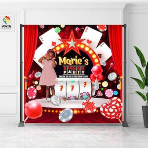 Sugar Casino Birthday Backdrop: Las Vegas Poker Party (Digital File)