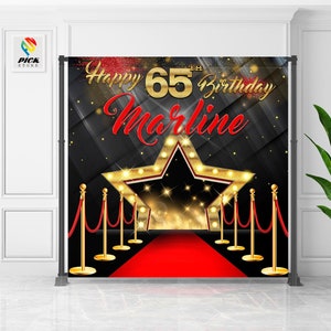 Red carpet Backdrop | Elegant Red Banner | Hollywood  Party backdrop | Oscar  Photo backdrop | Movie Birthday backdrop | DIGITAL FILE | HW02