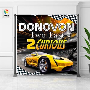 Yellow Race Car Backdrop | Cars Banner | Racing cars Party backdrop | Race Photo backdrop |  Birthday backdrop | DIGITAL FILE | CAR02