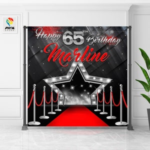 Red carpet Backdrop | Elegant Red Banner | Hollywood  Party backdrop | Oscar  Photo backdrop | Movie Birthday backdrop | DIGITAL FILE | HW02