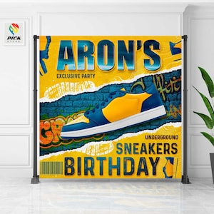 DIGITAL FILE | Sneaker Ball Backdrop | Sneaker Ball Banner | Sneaker Ball Birthday party | Sneaker Printable banner | Sneaker Design | SNB18
