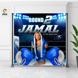 Boxing Backdrop First round Banner Little Champ Party Boxing Ring Photo backdrop Knockout Party Birthday  DIGITAL FILE | BOX03