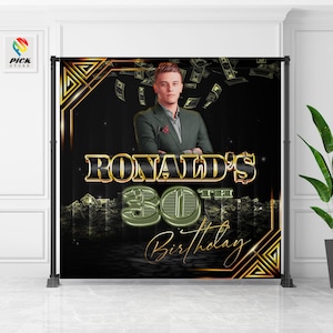 Money Backdrop | Dollars Banner | Money backdrop for men | Cash Happy Birthday | 21st, 30th, 40th | Photo backdrop |  DIGITAL FILE | BM05