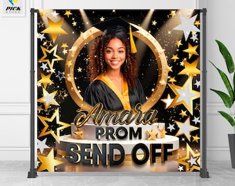 Personalized Graduation Backdrop: Prom Send Off, Class of 2024/2025 (DYI FILE)