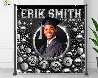 Personalized Graduation Backdrop: Prom Send Off, Class of 2024/2025 (DYI File)