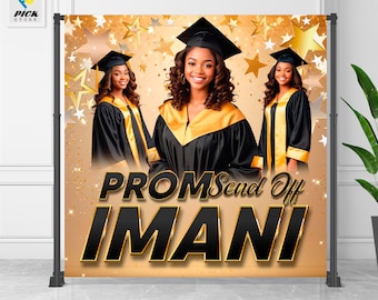 Personalized Graduation Backdrop: Prom Send Off, Class of 2024/2025 (DYI File)