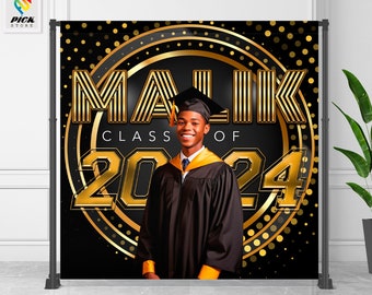 Personalized Graduation Backdrop: Class of 2024, Prom Photo Booth (DYI File) - GRD15