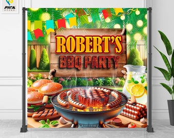 Custom BBQ Party Backdrop: Grill Picnic Decor (DIY File)