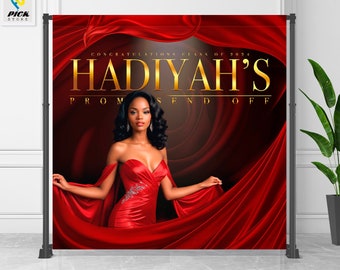 Red and Gold Prom Backdrop: Class of 2024 Photo Booth (DIY FILE)