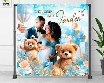 Teddy Bear Banner, Teddy Bear Backdrop, Teddy Bear Wall Decor, Bearly wait Sign, Custom banner, File for self-printing - TDB01