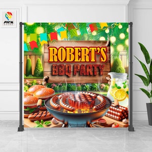 Outdoor bbq backdrop, Grill bbq banner, Bbq picnic wall decor, Custom summer bbq banner, Backyard bbq tapestry, ONLY DIY FILE | SM140