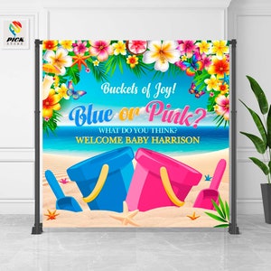 Sfondo di rivelazione del genere della spiaggia, banner del mare tropicale, arredamento della parete Sun Beach, banner personalizzato Summer Ocean, arazzo hawaiano, SOLO FILE / SM133