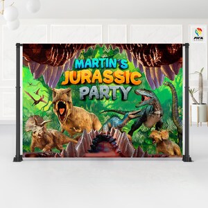 Jurassic Dinosaur Birthday Party Backdrop (Digital File)