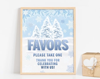 Winter Favors Sign Snowflake Baby Shower Sign Winter Printable Sign  Printable Baby Shower Baby Shower Instant Download DIGITAL FILE | WIN07