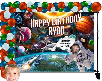 Striscione Compleanno A Tema Spaziale Con Astronauta – Decorazioni Per Festa Di Compleanno Bambini E Adulti - 4