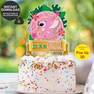 Digital Baby Stitch Cake Topper Stitch Baby Shower Baby Etsy