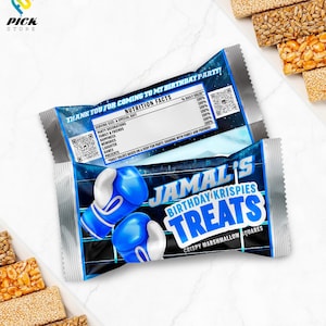 Boxing Rice krispies wrapper Little Champ Candy  wrapper Boxing Ring Rice Krispies  Knockout Candy bar First round Favor DIY FILE | BOX03