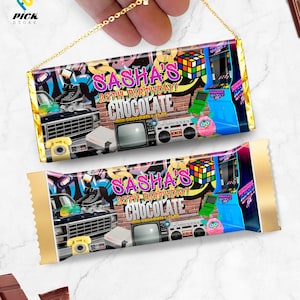90s Candy  wrapper Back to the 90s Chocolate bar Throwback Chocolate wrapper 90s Theme Candy Template Hip Hop Candy bar DIY FILE | HP01