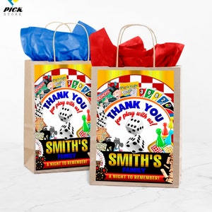 Game Night Gift bag Labels Board Games Treat bag  Tabletop Games Snack bag  Cards game Bag favors  Poker Custom gift bag DIY FILE | GN01