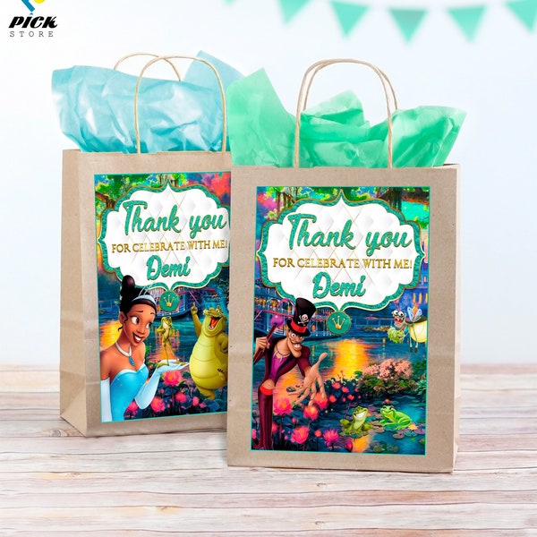 African American Princess Gift bag Labels | Princess Treat bag | Princess Snack bag | Princess Bag favors | DIGITAL FILE | PD02