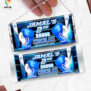 Boxing  Candy  wrapper Little Champ Chocolate bar Boxing Ring Chocolate wrapper Knockout Candy Template First round Candy  DIY FILE | BOX03
