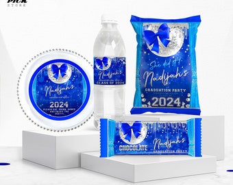 Graduation Party Bundle: Chip Bag, Bottle Label, Candy Wrapper, Charger Plate (DIY FILE)