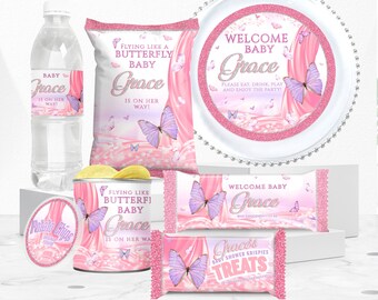 Butterfly Baby Shower Party Bundle: Pink & Purple Decor (DIY File)