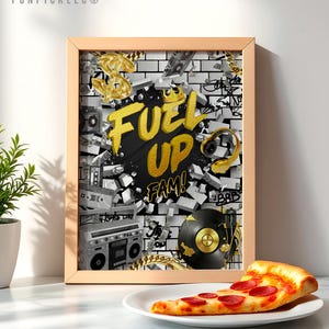 The Big One Food Sign for DIY, Notorious Birthday sign, Hip Hop Theme, Graffiti Poster - HP02