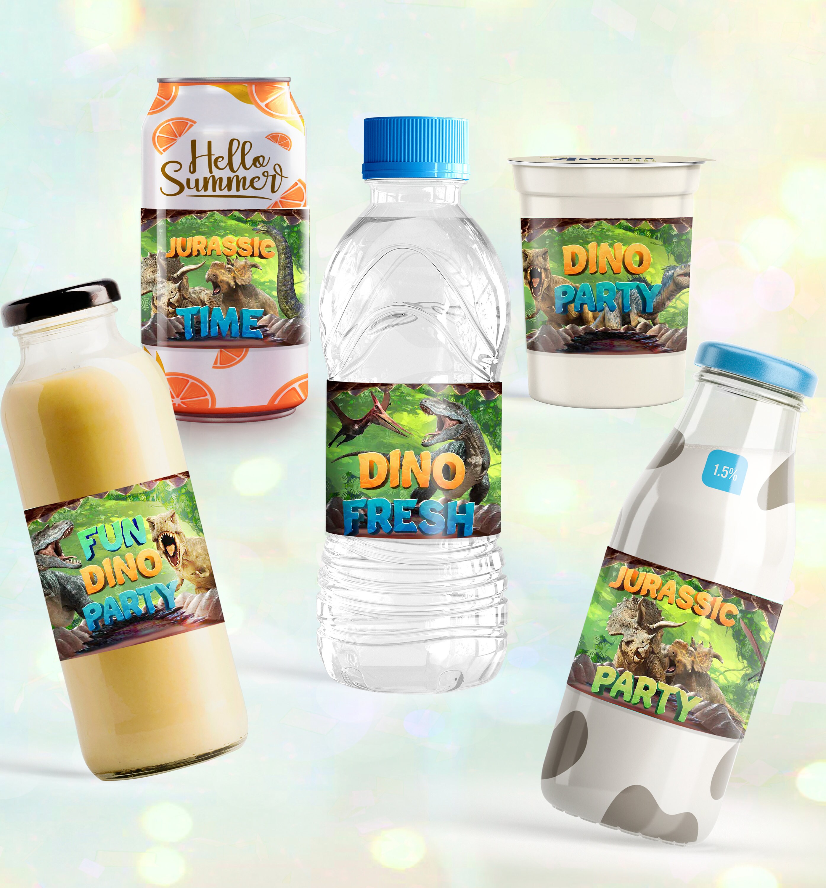 DIGITAL Dinosaurs Water Bottle Labels Dinosaurs Printable - Etsy