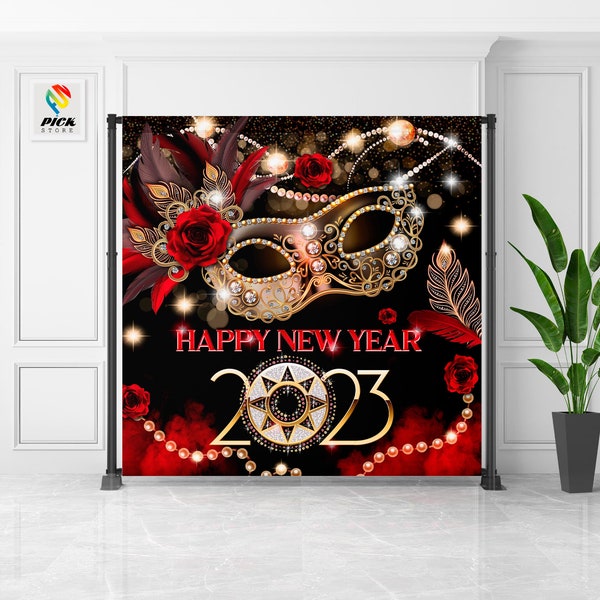 Feliz año nuevo de Carnaval | Telón de fondo de Máscaras | Pancarta de Antifaz | Fiesta de año nuevo | SOLO ARCHIVO DIGITAL | NY04
