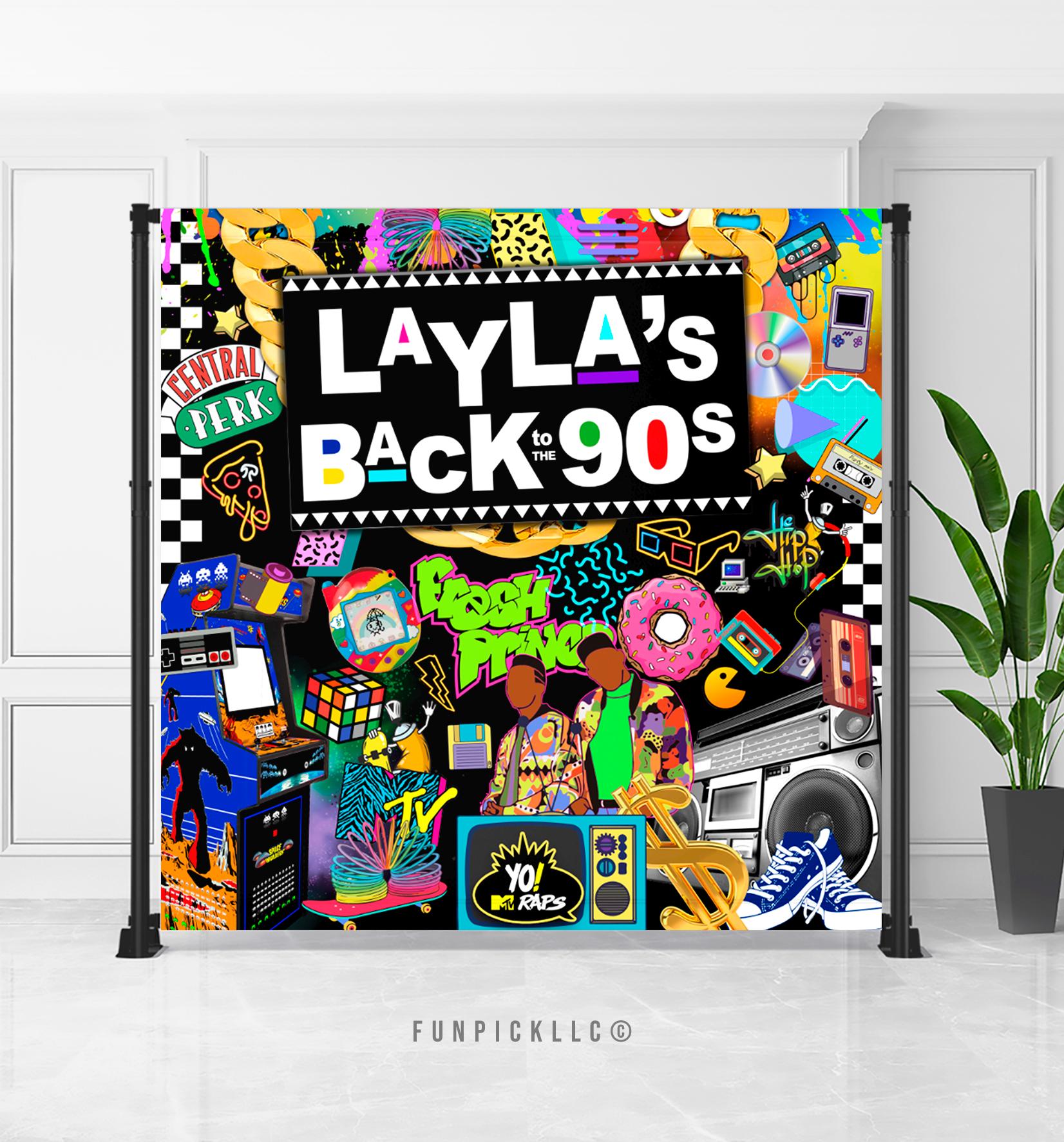 90s Party Backdrop: Retro Y2K Banner (digital Download) - HP06 - Etsy