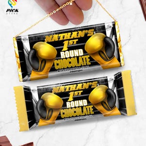 Ring Candy wrapper, Boxer Chocolate bar, Gloves Chocolate wrapper, Round 1 Candy Template, Little Champ Candy bar, DIY FILE | BOX033