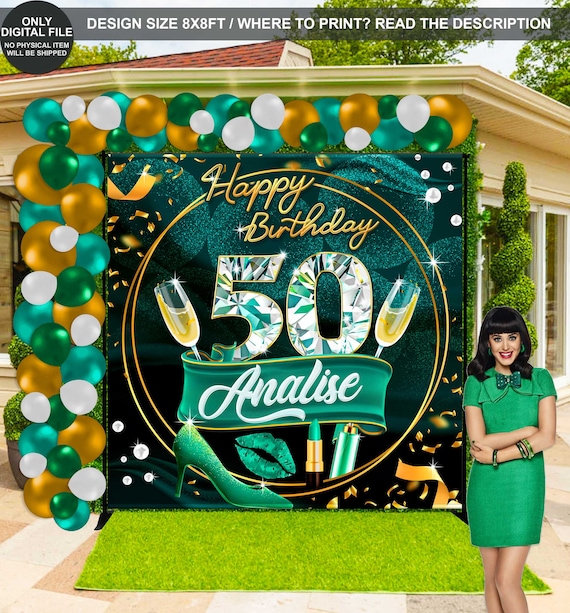 DIGITAL FILE Shades of Green Backdrop Green and Gold - Etsy
