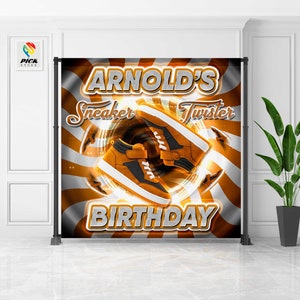 Sneaker Ball Birthday Backdrop: Printable Banner (Digital File)
