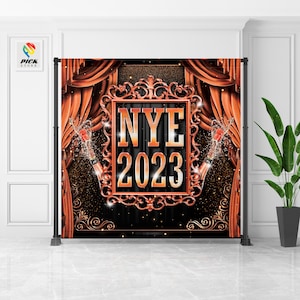 Happy New Year&#39;s Eve backdrop |  New year party |  Chinese New year |  Lunar New year | New Year&#39;s Eve party | ONLY DIGITAL FILE | NY08